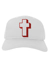 Simple Cross Design Glitter - Red Adult Baseball Cap Hat by TooLoud-Baseball Cap-TooLoud-White-One Size-Davson Sales