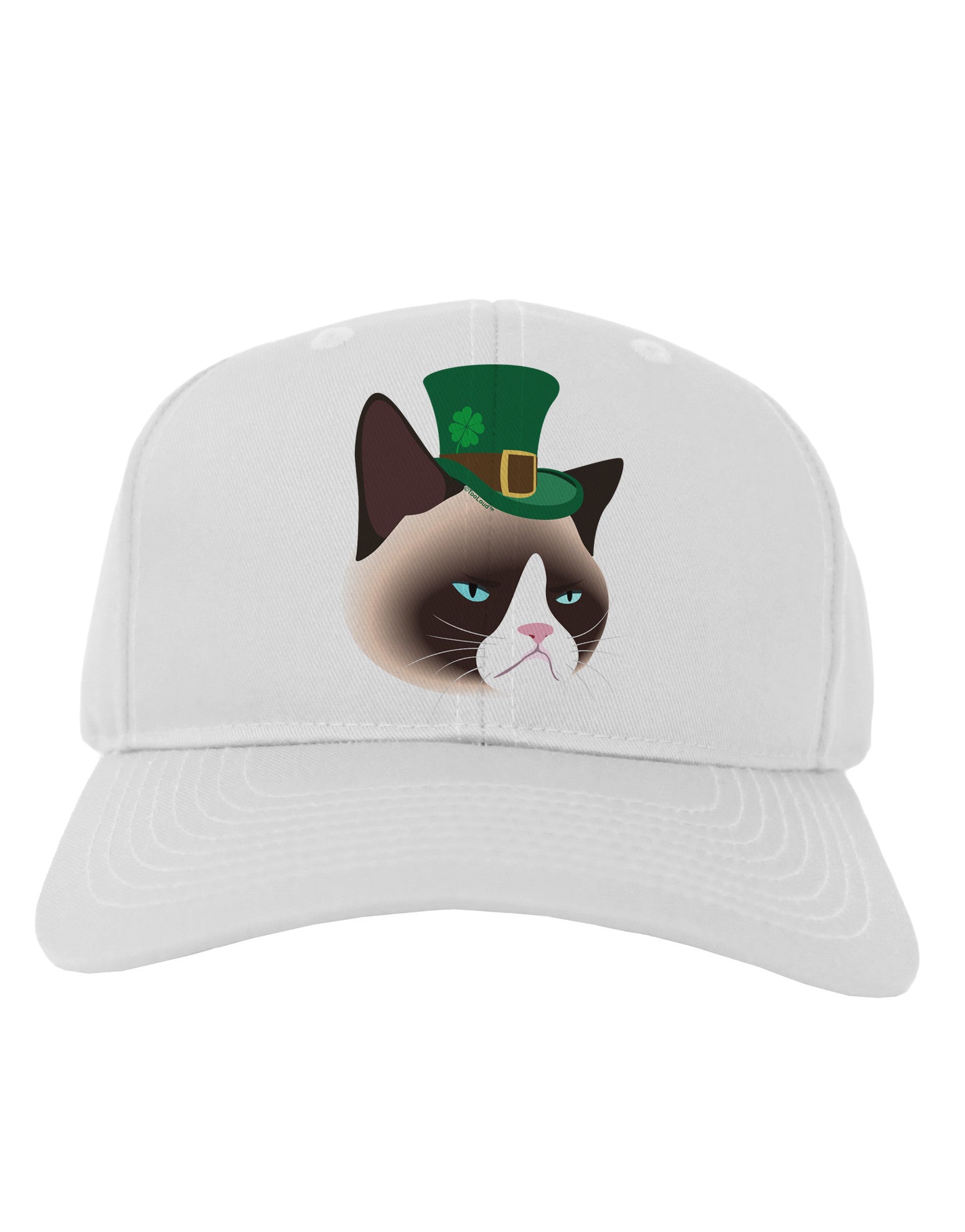 Leprechaun Disgruntled Cat Adult Baseball Cap Hat-Baseball Cap-TooLoud-White-One Size-Davson Sales