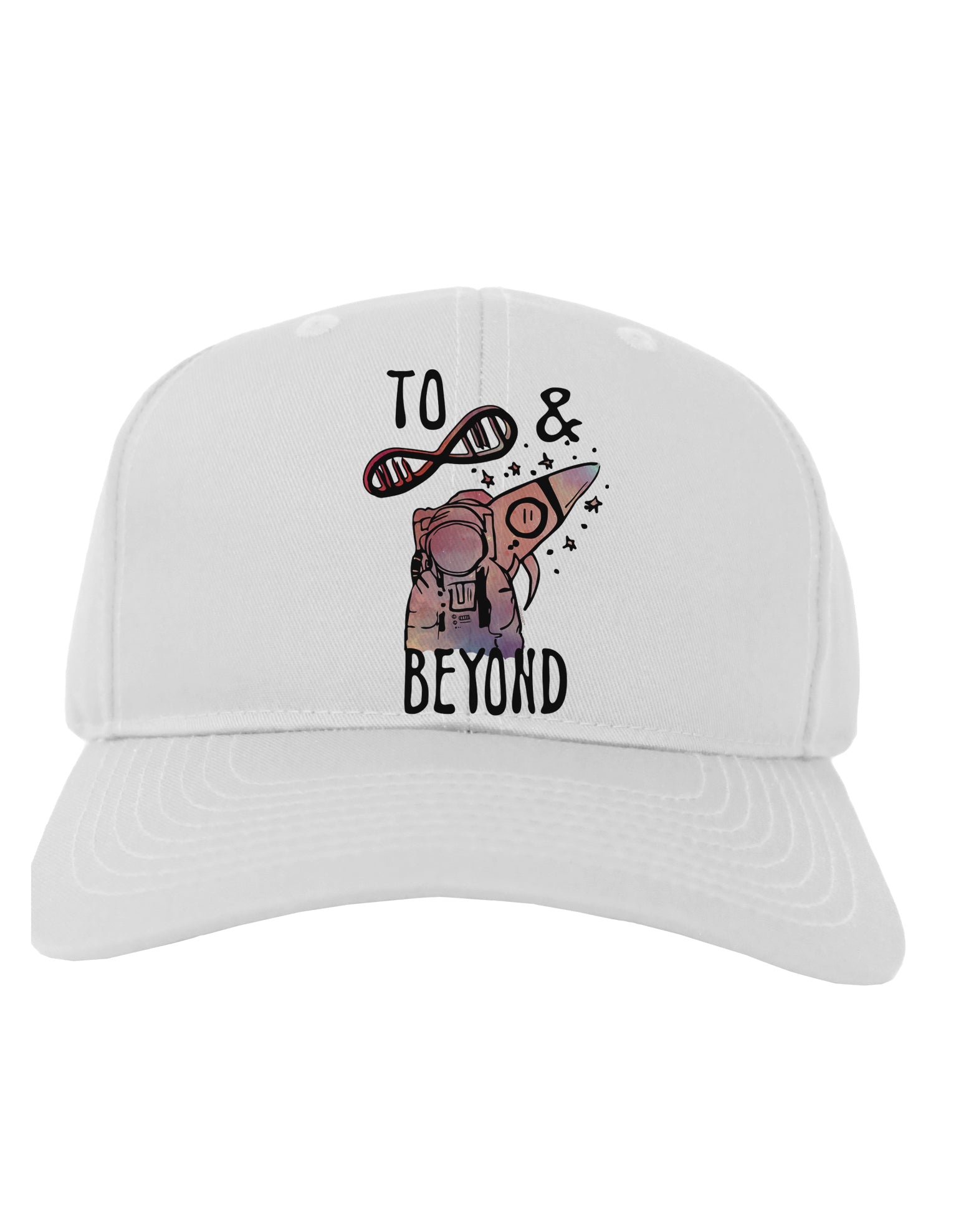 TooLoud To infinity and beyond Adult Baseball Cap Hat-Baseball Cap-TooLoud-White-One-Size-Fits-Most-Davson Sales