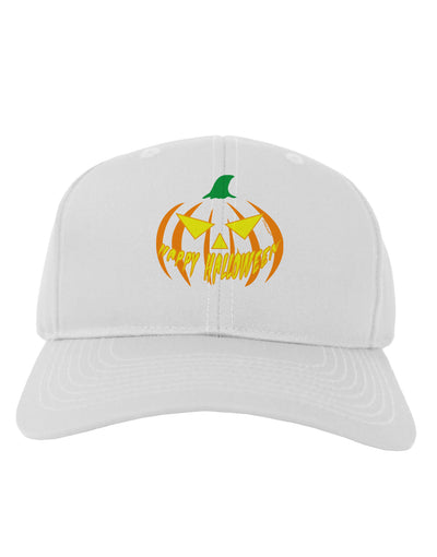 Happy Halloween Jack Yellow Adult Baseball Cap Hat-Baseball Cap-TooLoud-White-One Size-Davson Sales