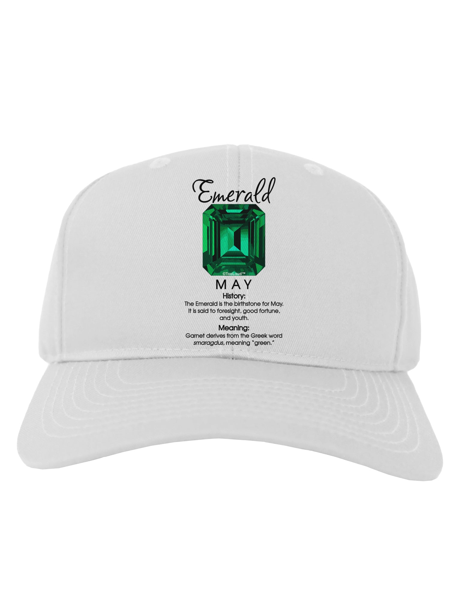 Birthstone Emerald Adult Baseball Cap Hat-Baseball Cap-TooLoud-White-One Size-Davson Sales