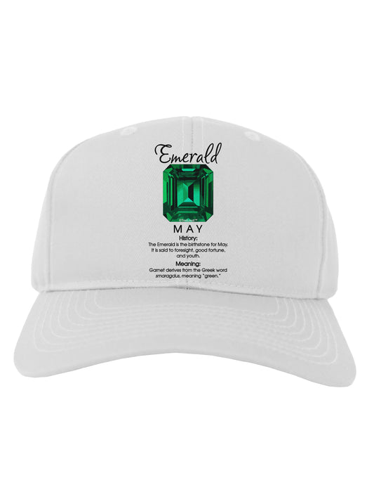 Birthstone Emerald Adult Baseball Cap Hat-Baseball Cap-TooLoud-White-One Size-Davson Sales