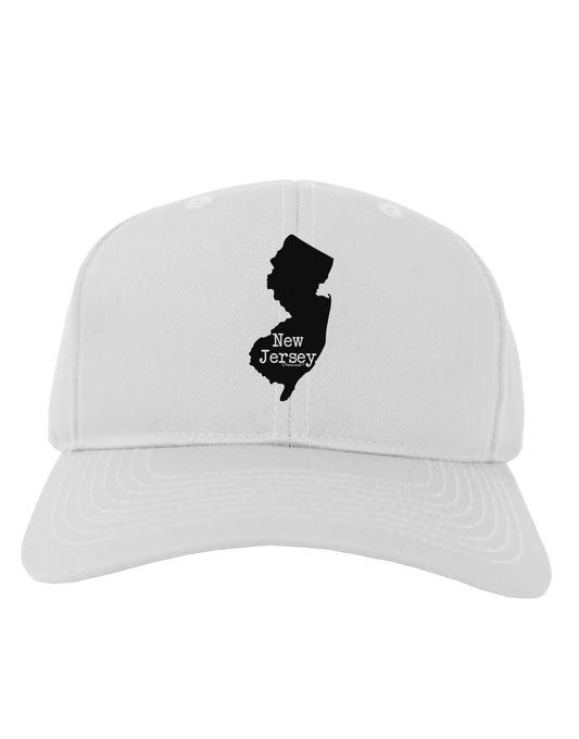 New Jersey - United States Shape Adult Baseball Cap Hat by TooLoud-Baseball Cap-TooLoud-White-One Size-Davson Sales