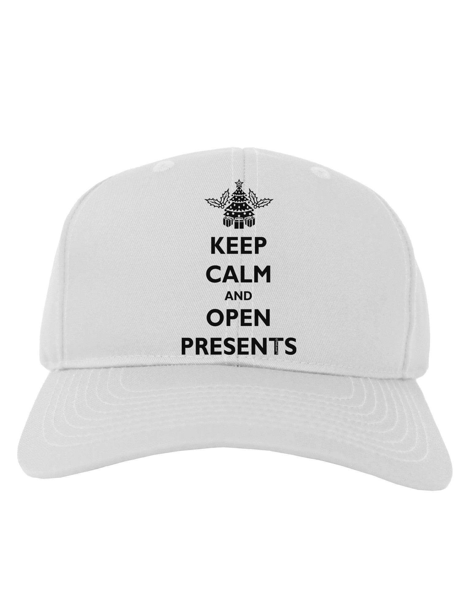 Keep Calm and Open Presents Christmas Adult Baseball Cap Hat-Baseball Cap-TooLoud-White-One Size-Davson Sales