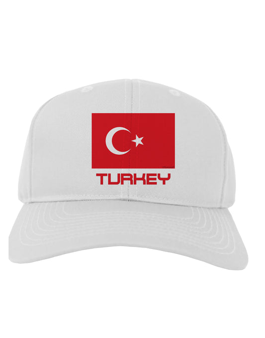 Turkey Flag with Text Adult Baseball Cap Hat by TooLoud-Baseball Cap-TooLoud-White-One Size-Davson Sales