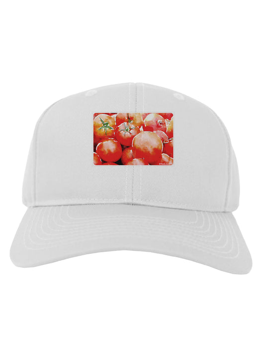 Watercolor Tomatoes Adult Baseball Cap Hat-Baseball Cap-TooLoud-White-One Size-Davson Sales