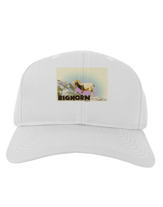 Bighorn Ram WatercolorText Adult Baseball Cap Hat-Baseball Cap-TooLoud-White-One Size-Davson Sales