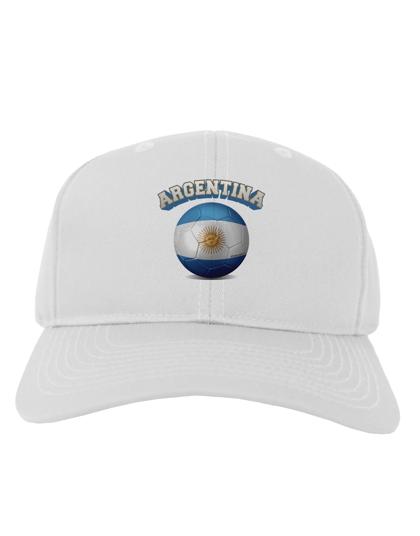 Soccer Ball Flag - Argentina Adult Baseball Cap Hat-Baseball Cap-TooLoud-White-One Size-Davson Sales