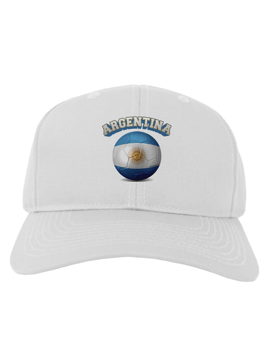 Soccer Ball Flag - Argentina Adult Baseball Cap Hat-Baseball Cap-TooLoud-White-One Size-Davson Sales