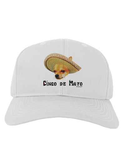 Chihuahua Dog with Sombrero - Cinco de Mayo Adult Baseball Cap Hat by TooLoud-Baseball Cap-TooLoud-White-One Size-Davson Sales