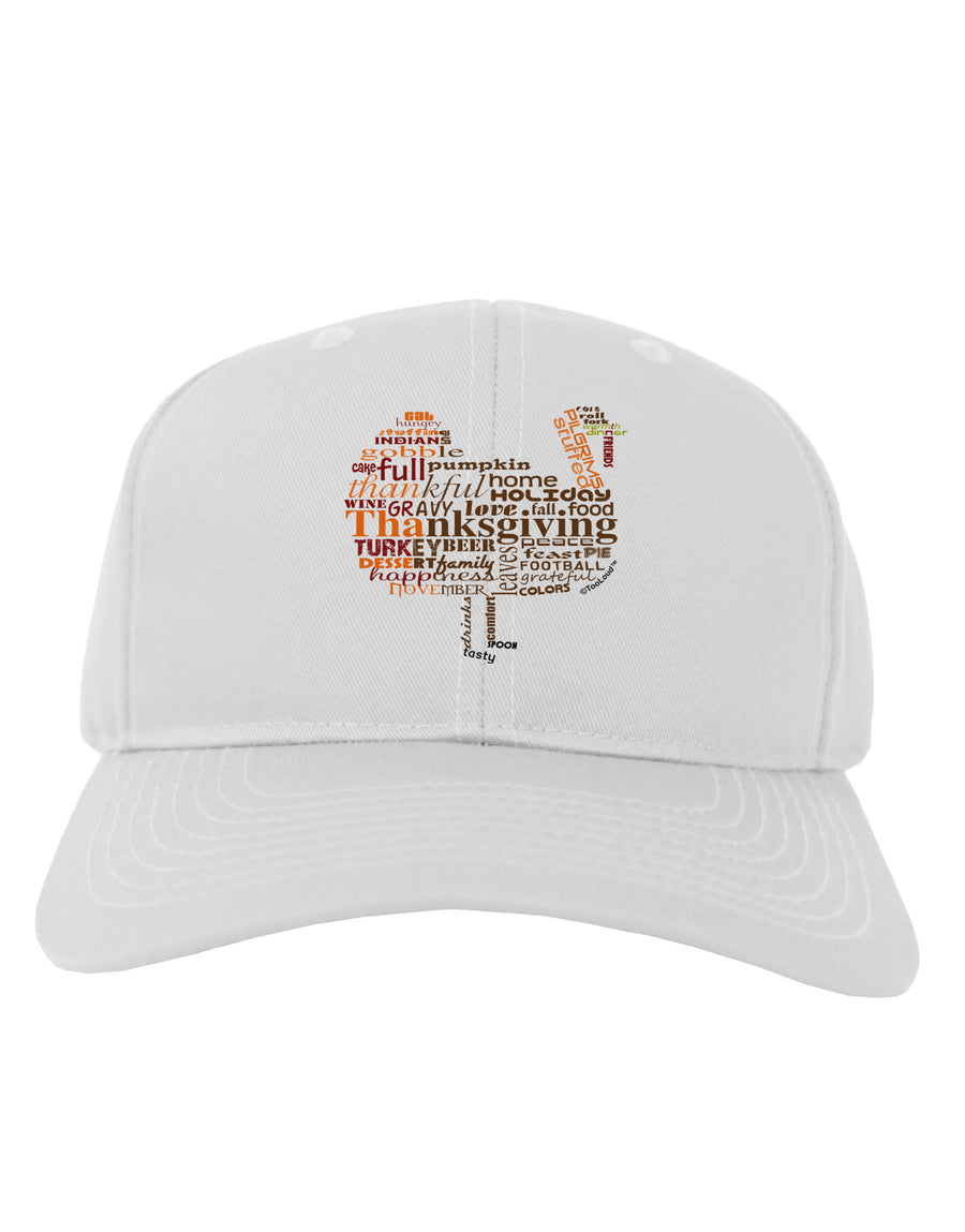 Turkey Typography Adult Baseball Cap Hat-Baseball Cap-TooLoud-White-One Size-Davson Sales