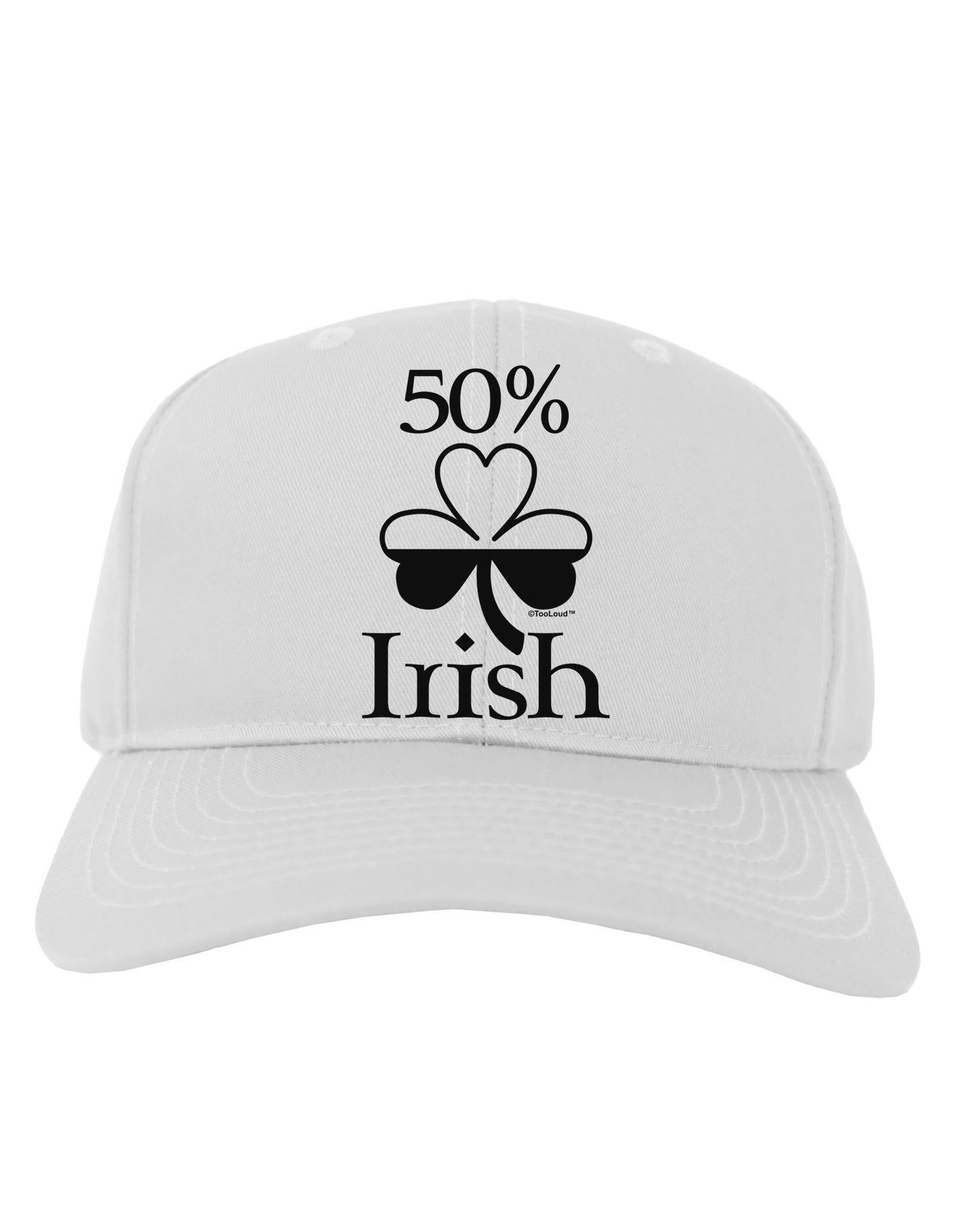 50 Percent Irish - St Patricks Day Adult Baseball Cap Hat by TooLoud-Baseball Cap-TooLoud-White-One Size-Davson Sales