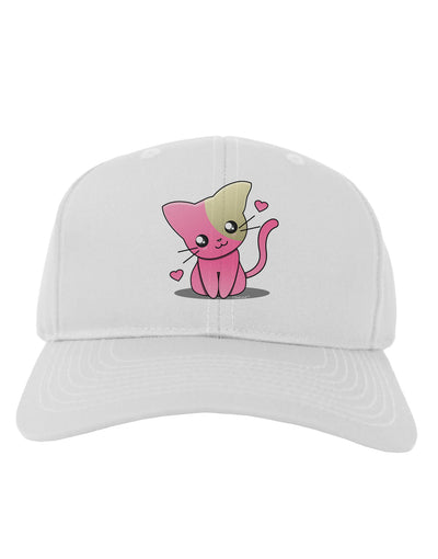 Kawaii Kitty Adult Baseball Cap Hat-Baseball Cap-TooLoud-White-One Size-Davson Sales