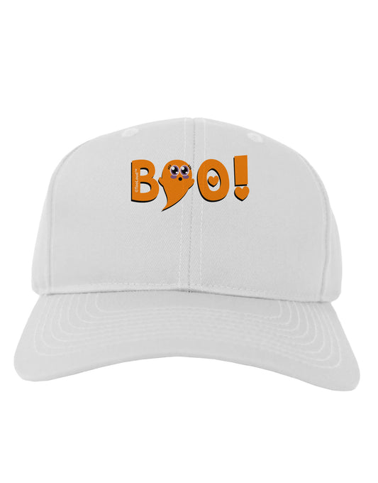 Cute Boo Text Orange Adult Baseball Cap Hat-Baseball Cap-TooLoud-White-One Size-Davson Sales