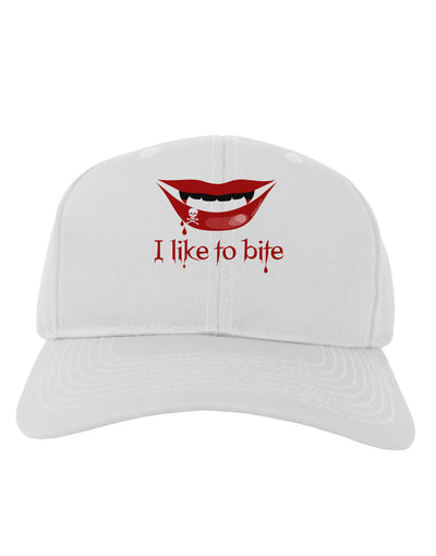 Like to Bite Adult Baseball Cap Hat-Baseball Cap-TooLoud-White-One Size-Davson Sales