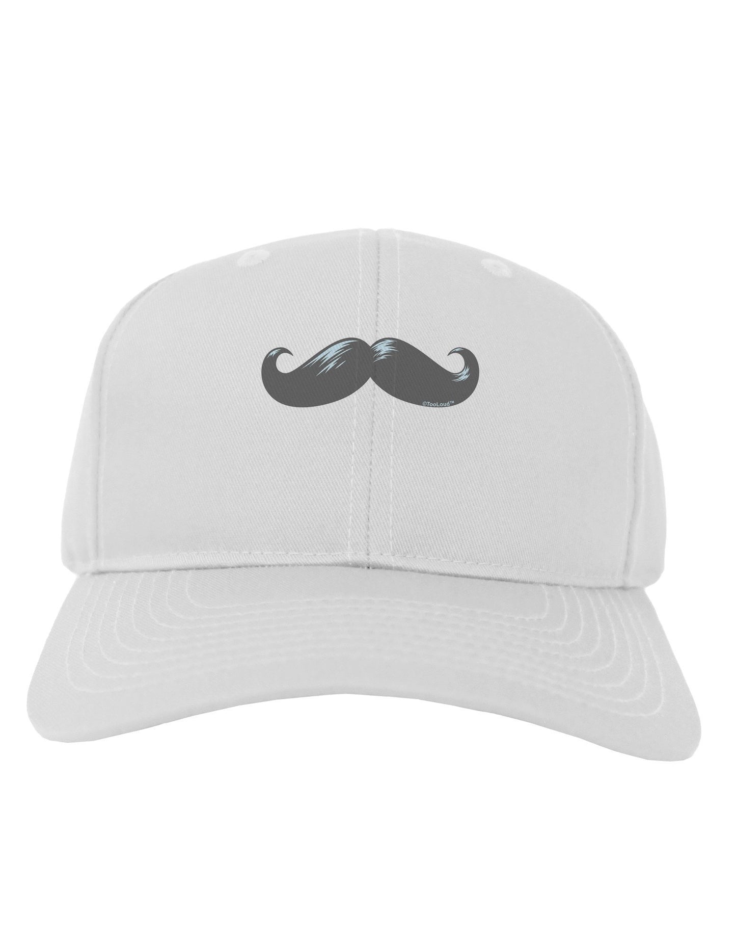 Big Gray Mustache Adult Baseball Cap Hat-Baseball Cap-TooLoud-White-One Size-Davson Sales