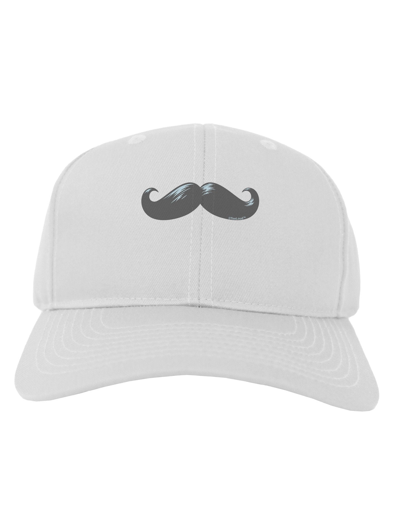 Big Gray Mustache Adult Baseball Cap Hat-Baseball Cap-TooLoud-White-One Size-Davson Sales