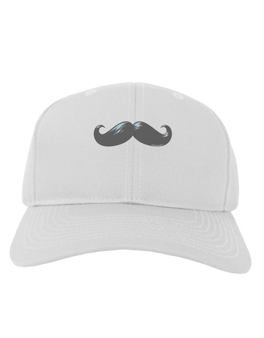 Big Gray Mustache Adult Baseball Cap Hat-Baseball Cap-TooLoud-White-One Size-Davson Sales
