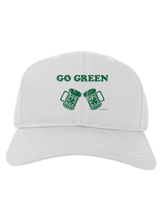 Go Green - St. Patrick's Day Green Beer Adult Baseball Cap Hat by TooLoud-Baseball Cap-TooLoud-White-One Size-Davson Sales