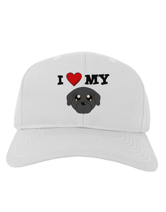 I Heart My - Cute Pug Dog - Black Adult Baseball Cap Hat by TooLoud-Baseball Cap-TooLoud-White-One Size-Davson Sales
