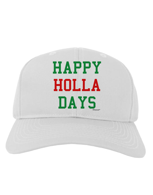 Happy Holla Days - Red and Green Adult Baseball Cap Hat by TooLoud-Baseball Cap-TooLoud-White-One Size-Davson Sales