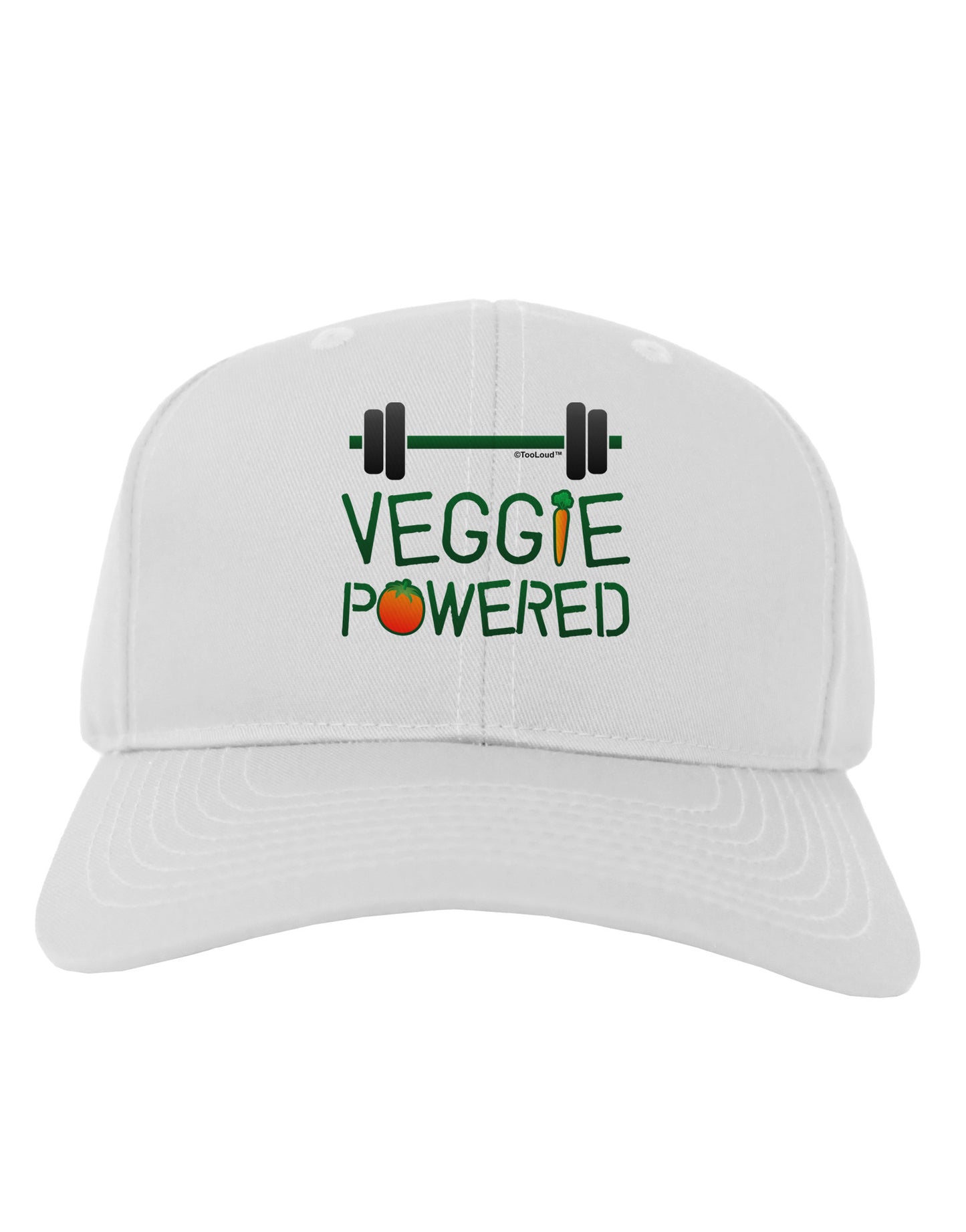 TooLoud Veggie Powered Adult Baseball Cap Hat-Baseball Cap-TooLoud-White-One Size-Davson Sales