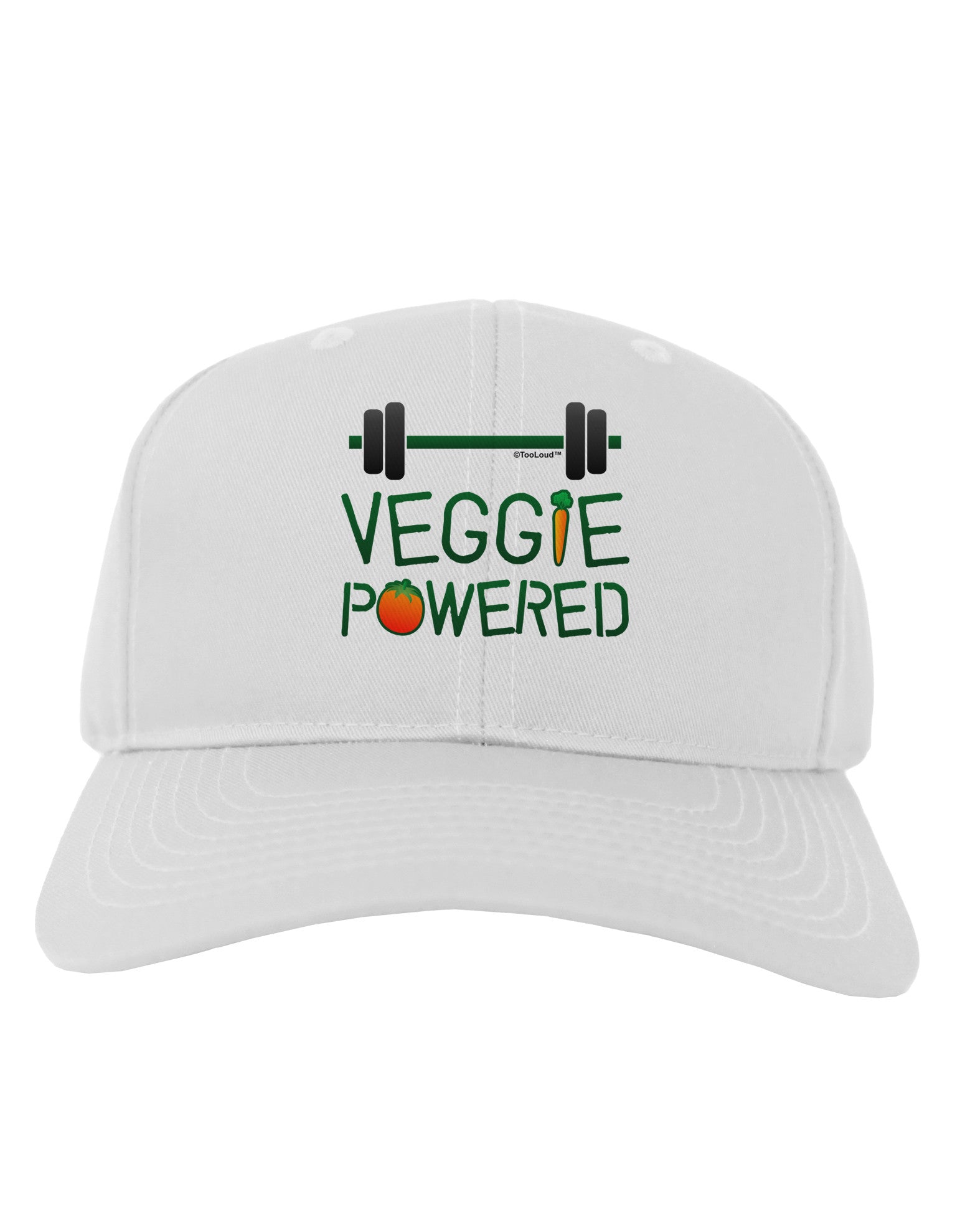 TooLoud Veggie Powered Adult Baseball Cap Hat-Baseball Cap-TooLoud-White-One Size-Davson Sales