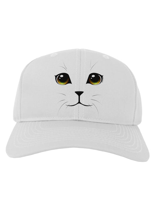 TooLoud Yellow Amber-Eyed Cute Cat Face Adult Baseball Cap Hat-Baseball Cap-TooLoud-White-One Size-Davson Sales