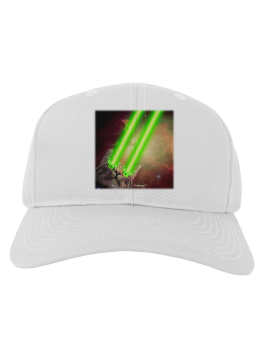 Laser Eyes Cat in Space Design Adult Baseball Cap Hat by TooLoud-Baseball Cap-TooLoud-White-One Size-Davson Sales
