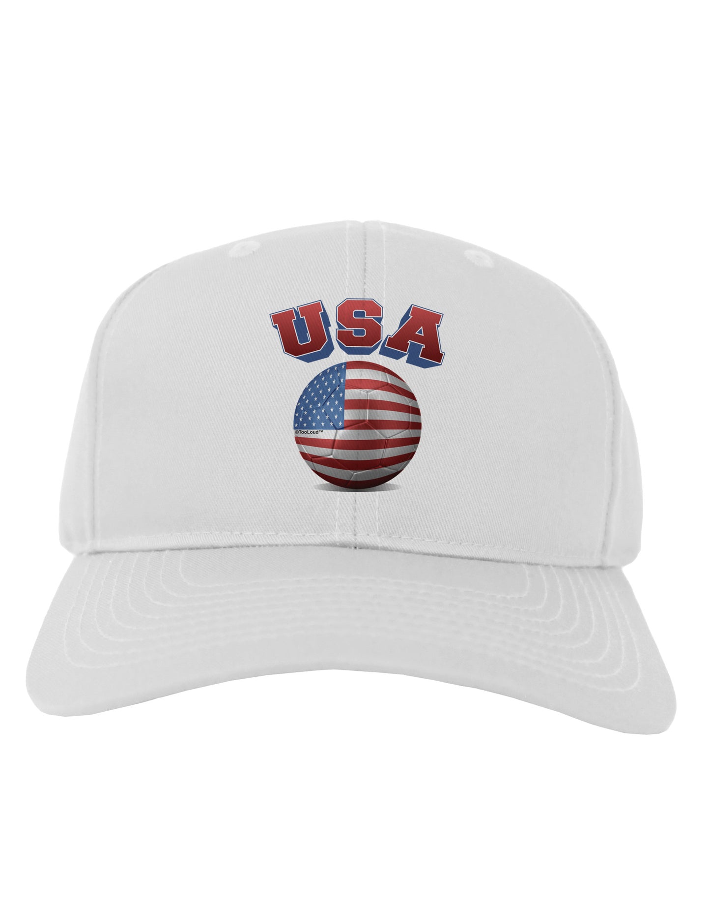 Soccer Ball Flag - USA Adult Baseball Cap Hat-Baseball Cap-TooLoud-White-One Size-Davson Sales