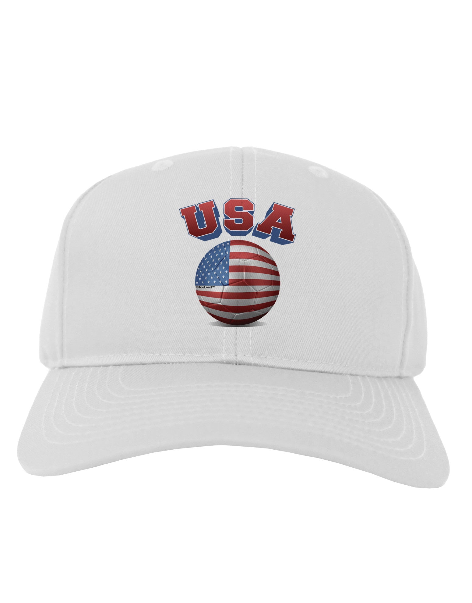 Soccer Ball Flag - USA Adult Baseball Cap Hat-Baseball Cap-TooLoud-White-One Size-Davson Sales