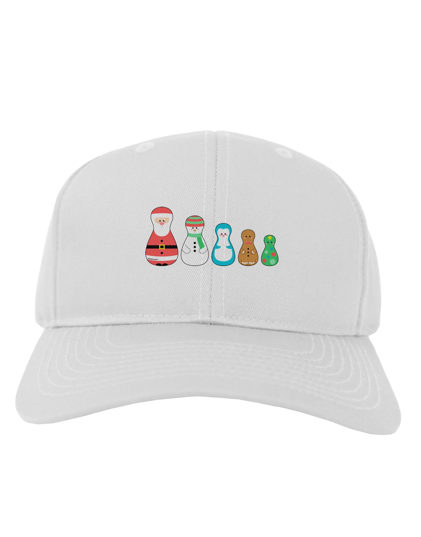 Cute Christmas Matryoshka Nesting Dolls Adult Baseball Cap Hat-Baseball Cap-TooLoud-White-One Size-Davson Sales