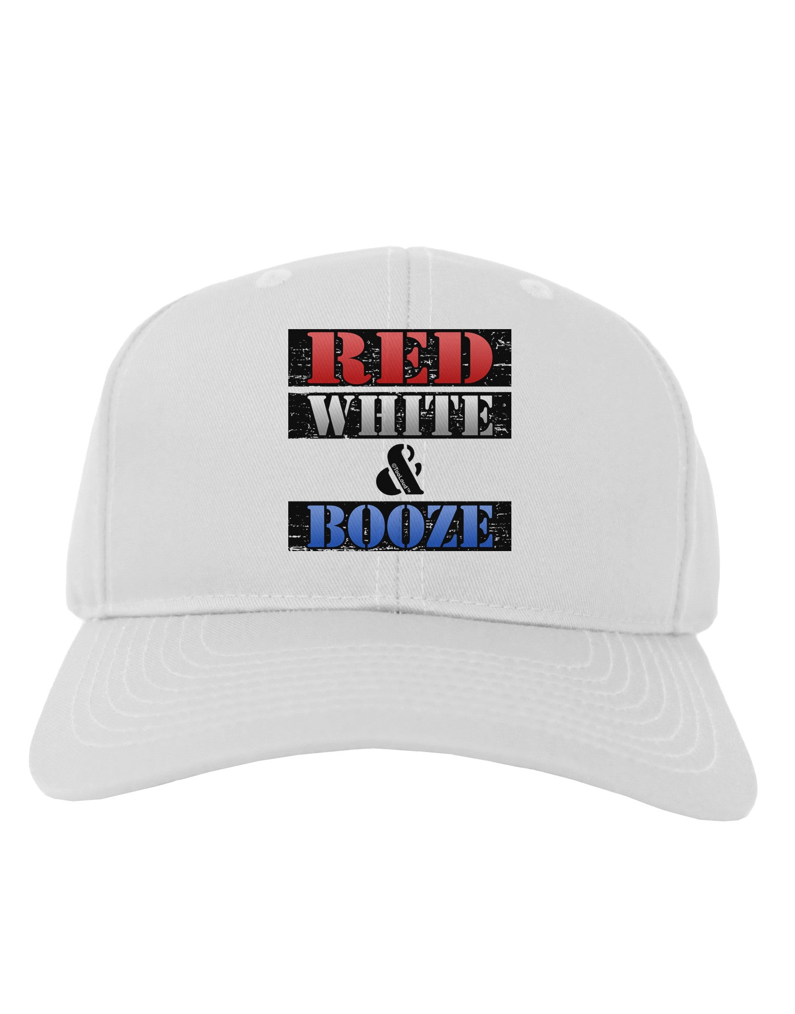 Red White & Booze Adult Baseball Cap Hat-Baseball Cap-TooLoud-White-One Size-Davson Sales