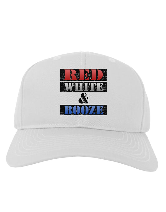 Red White & Booze Adult Baseball Cap Hat-Baseball Cap-TooLoud-White-One Size-Davson Sales