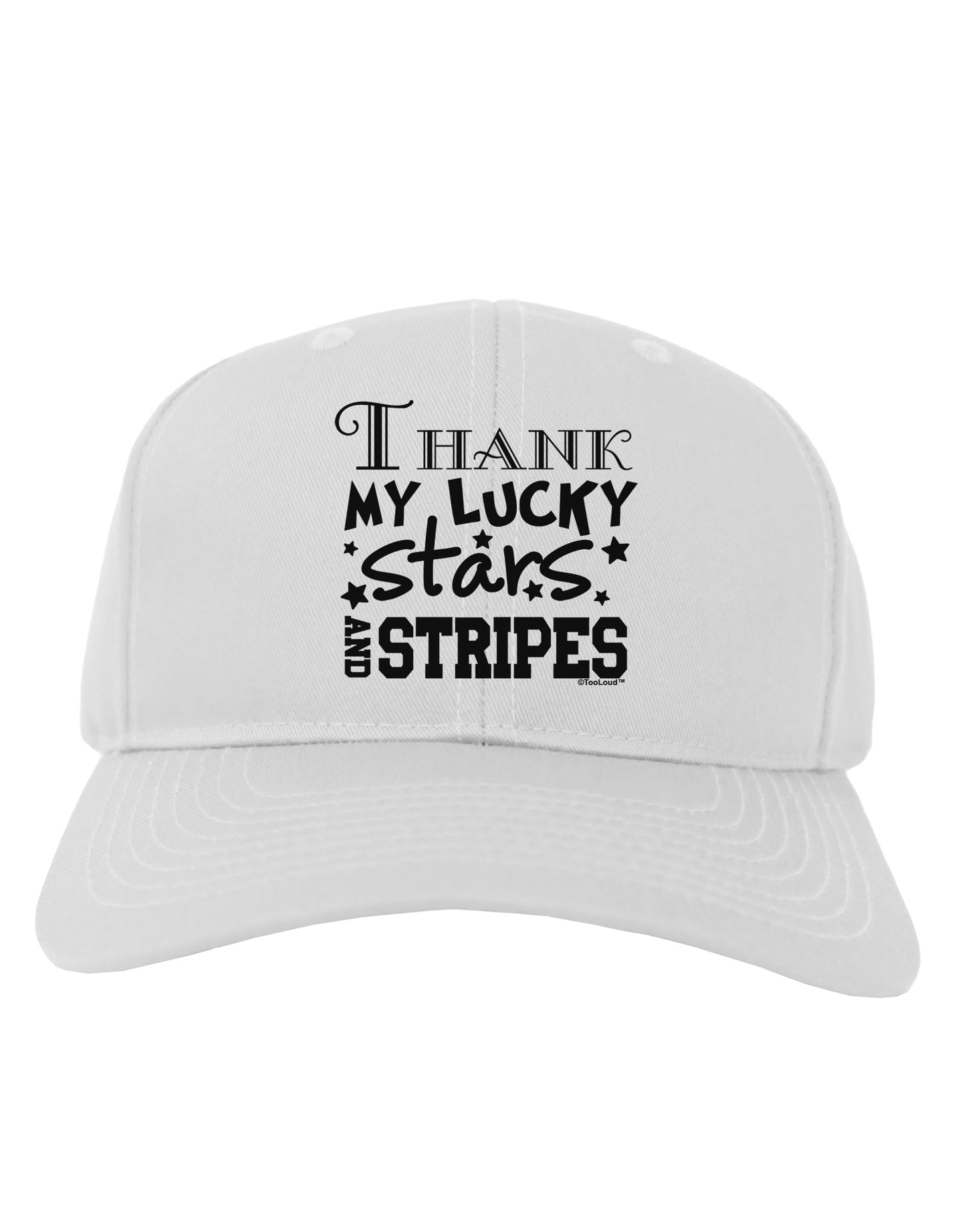 Thank My Lucky Stars and Stripes Adult Baseball Cap Hat by TooLoud-Baseball Cap-TooLoud-White-One Size-Davson Sales
