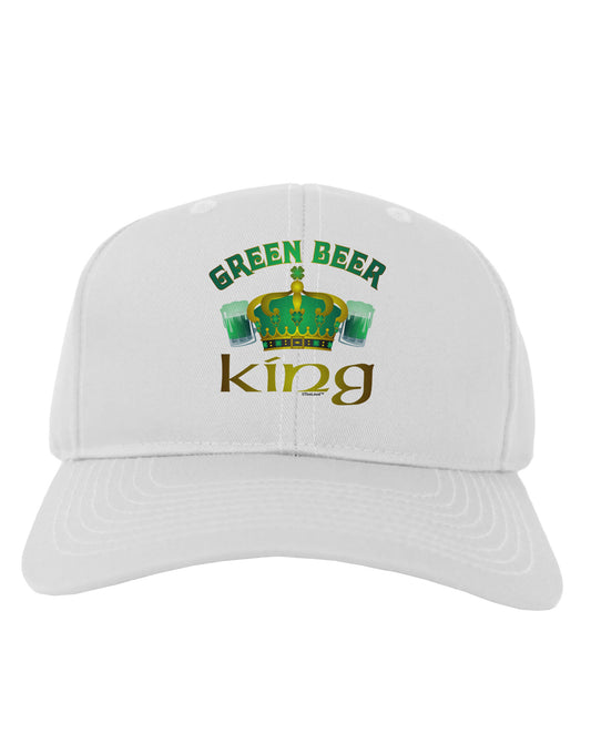 Green Beer King Adult Baseball Cap Hat-Baseball Cap-TooLoud-White-One Size-Davson Sales