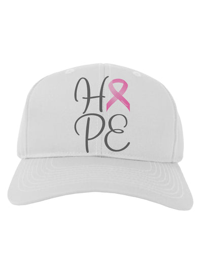 Hope - Breast Cancer Awareness Ribbon Adult Baseball Cap Hat-Baseball Cap-TooLoud-White-One Size-Davson Sales