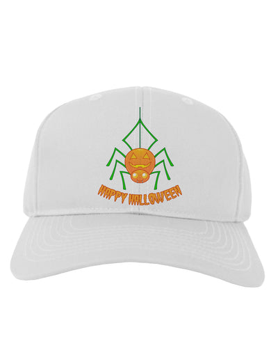 Cute Pumpkin Spider - Happy Halloween Adult Baseball Cap Hat-Baseball Cap-TooLoud-White-One Size-Davson Sales