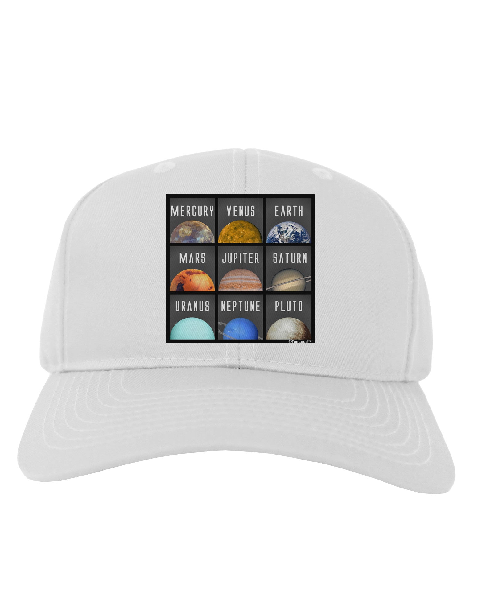 Solar System Squares Adult Baseball Cap Hat-Baseball Cap-TooLoud-White-One Size-Davson Sales