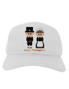 Cute Pilgrim Couple Happy Thanksgiving Adult Baseball Cap Hat-Baseball Cap-TooLoud-White-One Size-Davson Sales