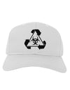 Recycle Biohazard Sign Black and White Adult Baseball Cap Hat by TooLoud-Baseball Cap-TooLoud-White-One Size-Davson Sales