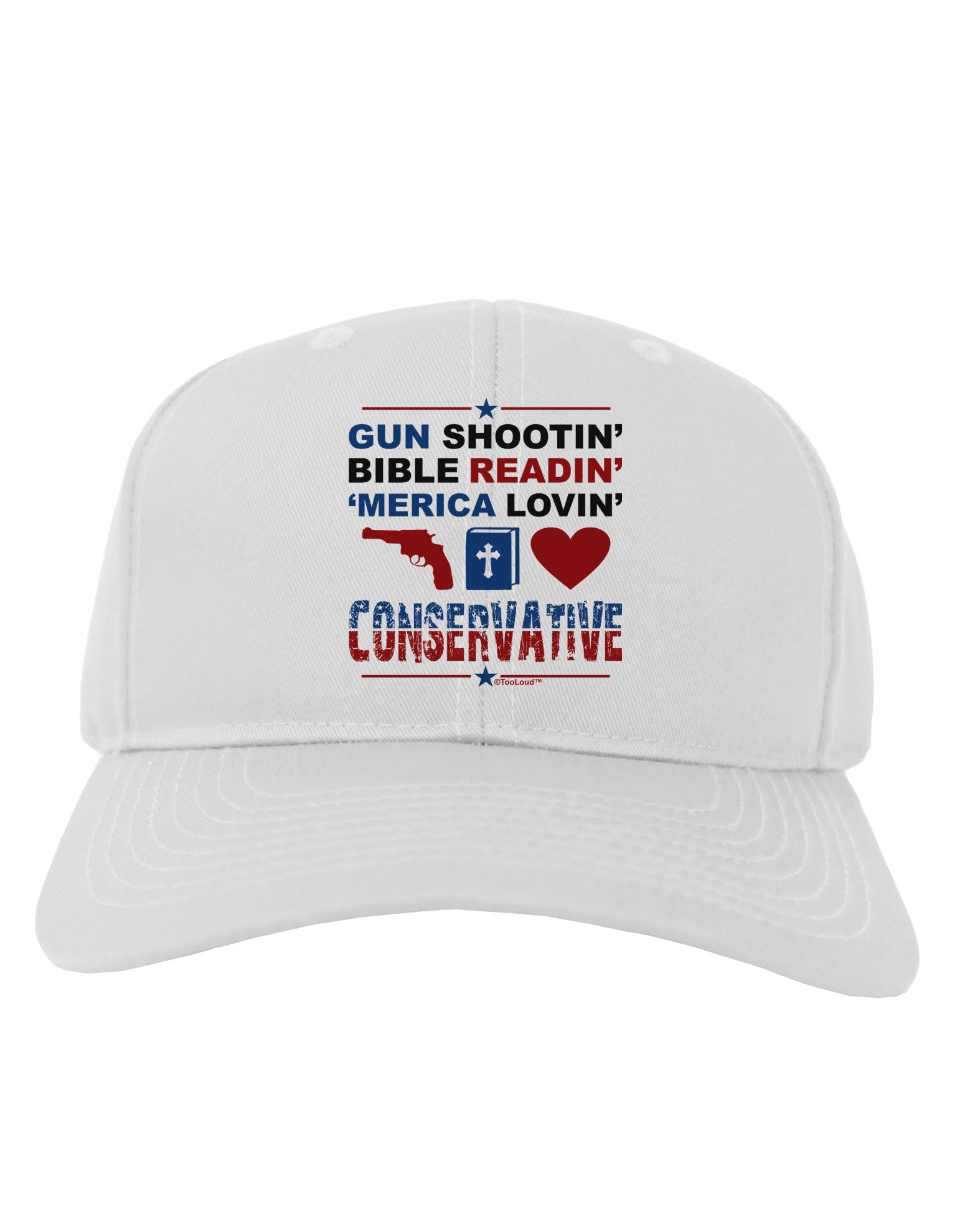 Gun Shootin' Conservative Adult Baseball Cap Hat-Baseball Cap-TooLoud-White-One Size-Davson Sales