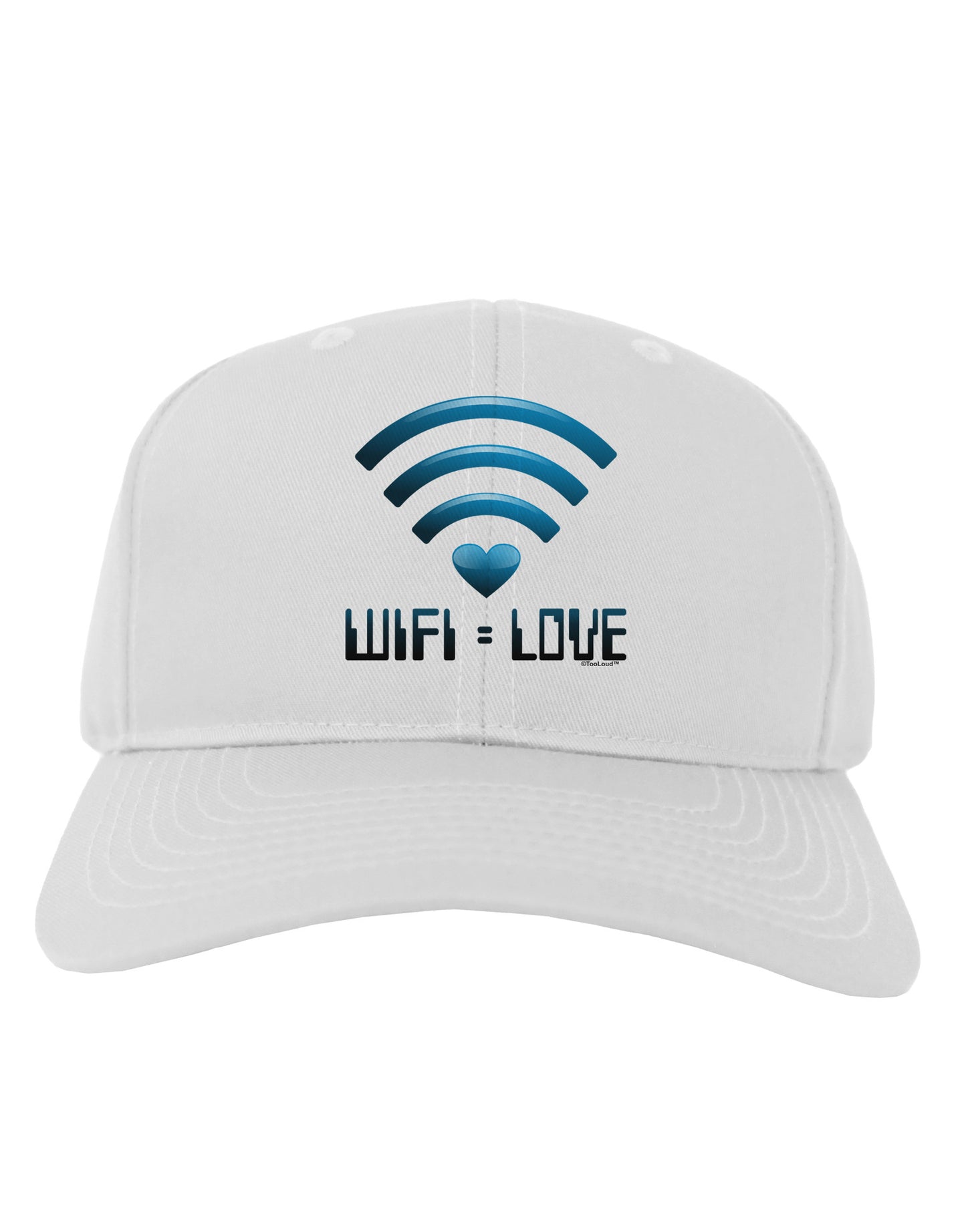 TooLoud Wifi Equals Love Adult Baseball Cap Hat-Baseball Cap-TooLoud-White-One Size-Davson Sales