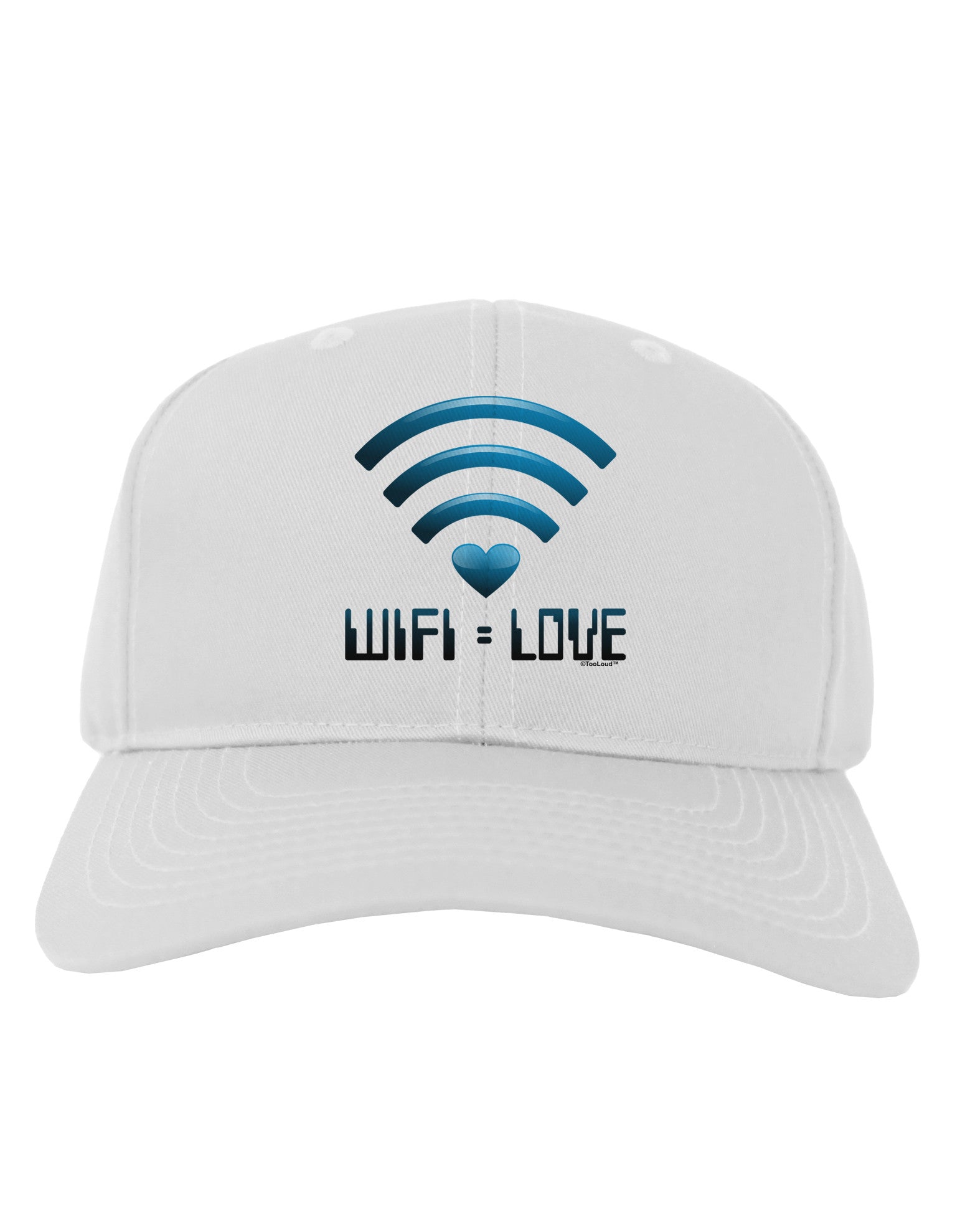 TooLoud Wifi Equals Love Adult Baseball Cap Hat-Baseball Cap-TooLoud-White-One Size-Davson Sales