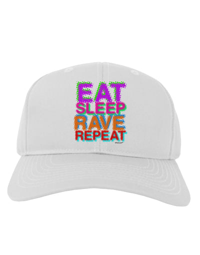 Eat Sleep Rave Repeat Color Adult Baseball Cap Hat by TooLoud-Baseball Cap-TooLoud-White-One Size-Davson Sales