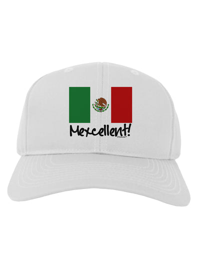 Mexcellent - Mexican Flag Adult Baseball Cap Hat-Baseball Cap-TooLoud-White-One Size-Davson Sales