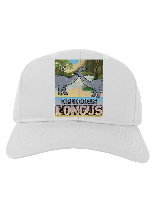 Diplodocus Longus - With Name Adult Baseball Cap Hat-Baseball Cap-TooLoud-White-One Size-Davson Sales