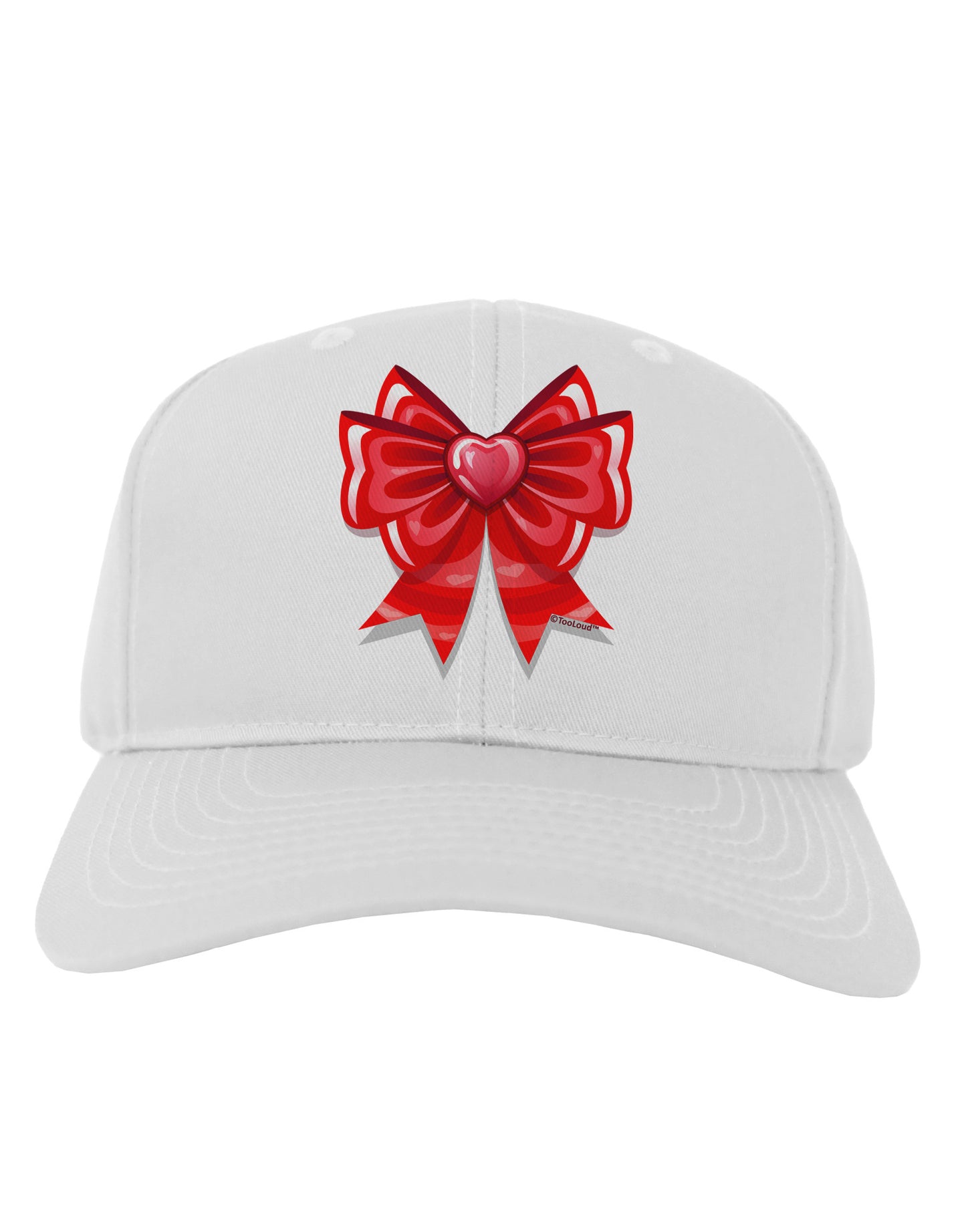Valentine's Day Heart Bow Adult Baseball Cap Hat-Baseball Cap-TooLoud-White-One Size-Davson Sales