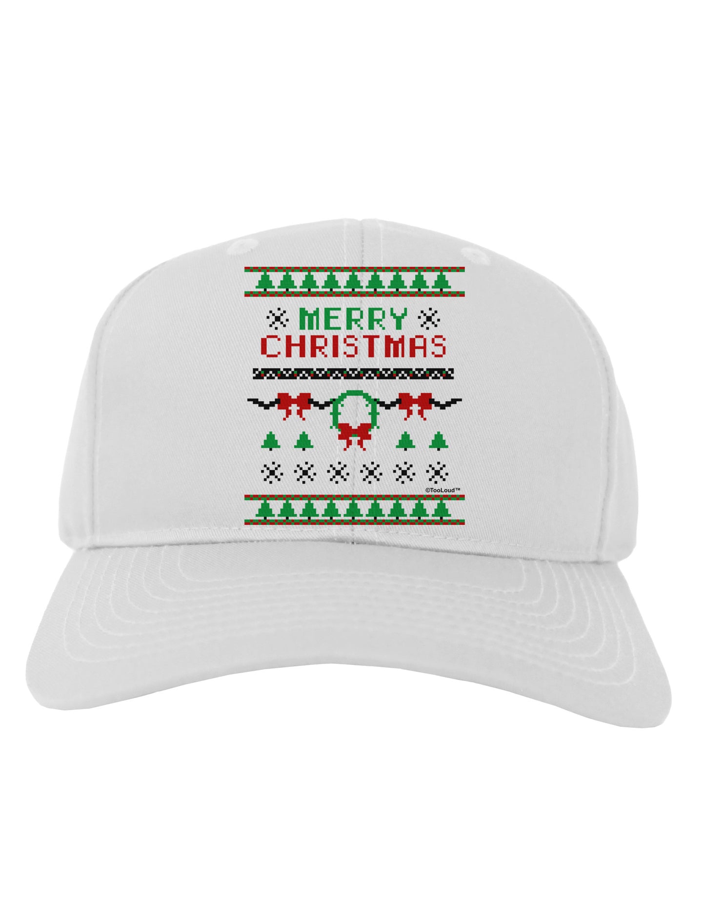 Merry Christmas Ugly Christmas Sweater Adult Baseball Cap Hat-Baseball Cap-TooLoud-White-One Size-Davson Sales