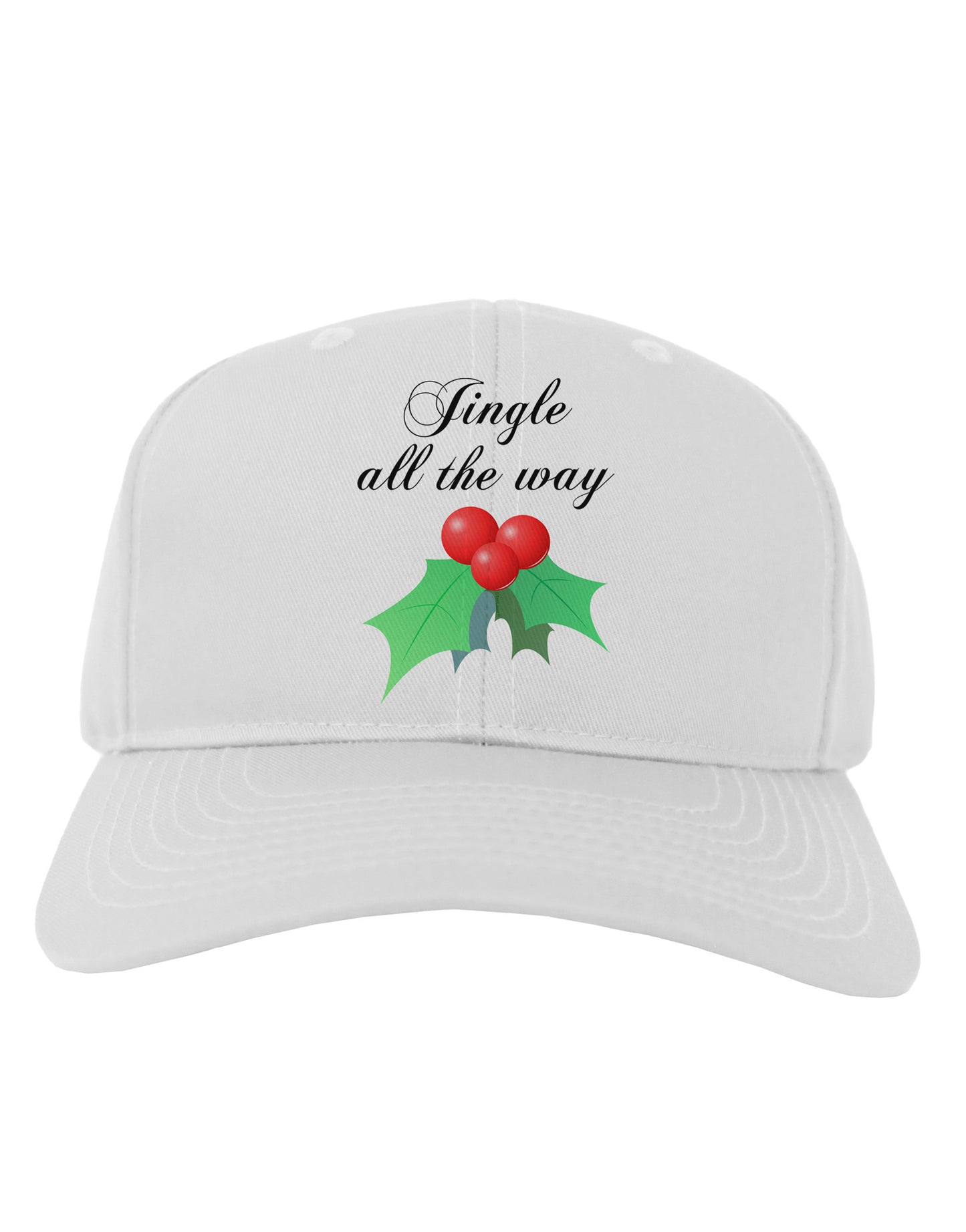 Jingle All the Way - holly Adult Baseball Cap Hat-Baseball Cap-TooLoud-White-One Size-Davson Sales